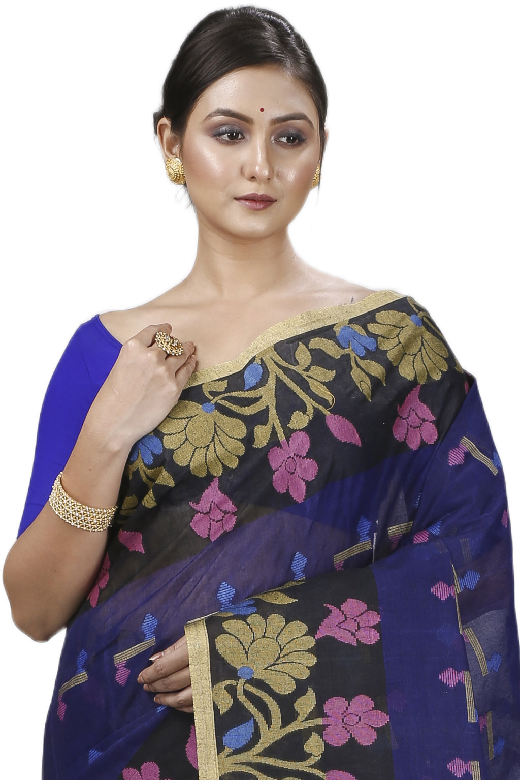 Blue Pure Cotton Urva Tant Saree (1230)